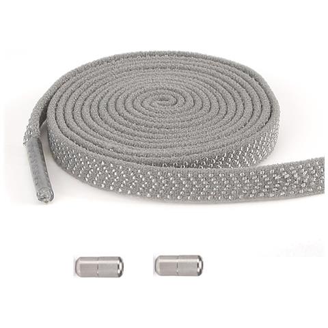 Lacci Elastici No Tie (2 Paia) Con Fibbie Argentate Grey - Foto 1