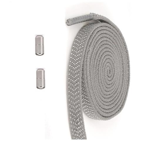 Lacci Elastici No Tie (2 Paia) Con Fibbie Argentate Grey - Foto 2