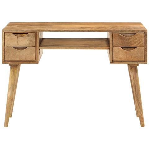 Scrivania con Cassetti 110x47x76 cm in Legno Massello di Mango - Foto 2