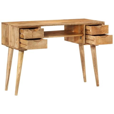 Scrivania con Cassetti 110x47x76 cm in Legno Massello di Mango - Foto 3