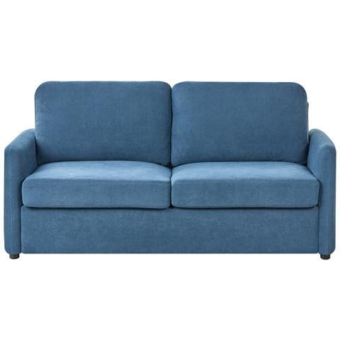 Divano Letto Bennas Tessuto Blu 3 Posti - Foto 2