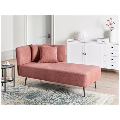 Chaise Longue Versione Destra Riom Tessuto Rosso - Foto 1