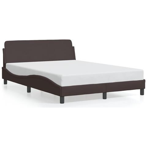 Giroletto Senza Materasso Marrone Scuro 140x200 Cm Tessuto - Foto 2