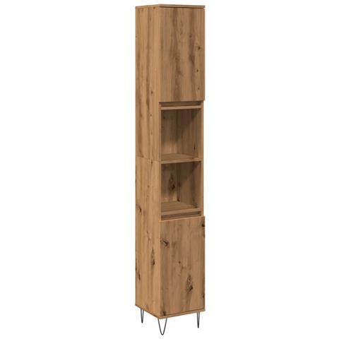 Armadietto Bagno Rovere 30x30x190 Cm Legno Multistrato - Foto 2