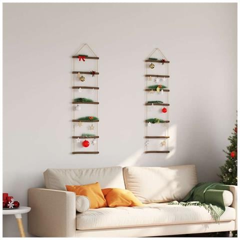 Decorazioni Parete A Forma Di Scala 2 Pz 30x100cm Ramo Naturale - Foto 3