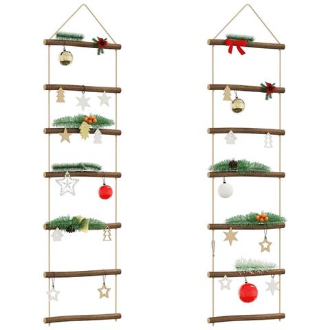 Decorazioni Parete A Forma Di Scala 2 Pz 30x100cm Ramo Naturale - Foto 1