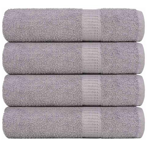 Asciugamani Da Bagno 4 Pz Grigio 100x150cm 360g/m 100% Cotone - Foto 1