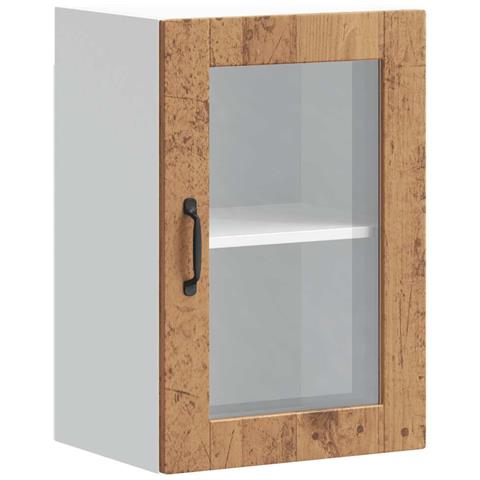 Pensile Da Cucina Con Porta In Vetro Porto Legno Vecchio - Foto 2