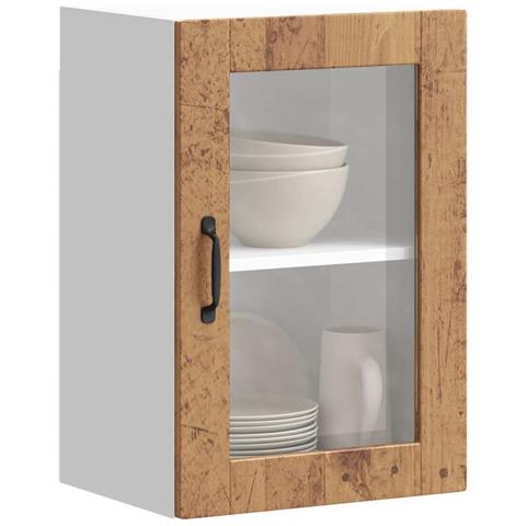 Pensile Da Cucina Con Porta In Vetro Porto Legno Vecchio - Foto 1