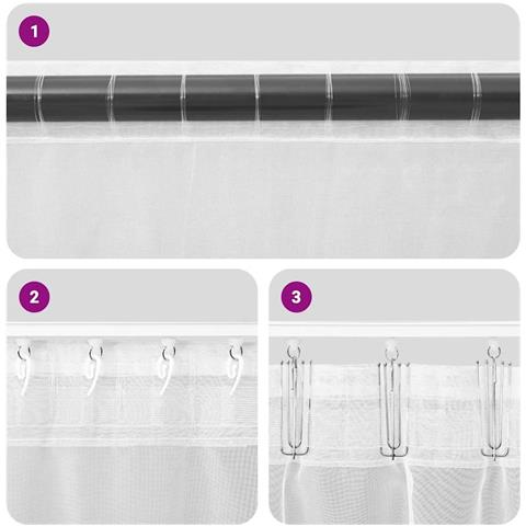 Tende In Voile Con Passanti 2 Pz Blu Reale 140x245 Cm - Foto 8