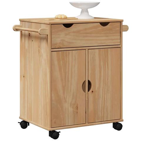 Carrello Da Cucina Otta 59x45x80 Cm In Legno Massello Di Pino - Foto 1