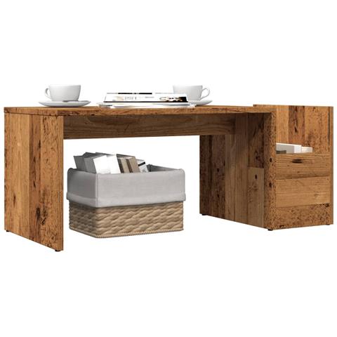 Tavolino Da Salotto Legno Antico 90x45x35 Cm In Truciolato - Foto 3