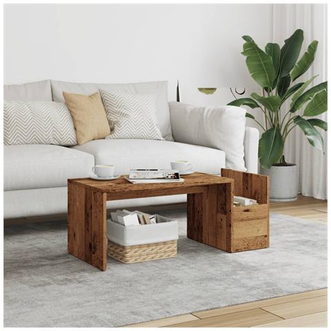 Tavolino Da Salotto Legno Antico 90x45x35 Cm In Truciolato - Foto 1