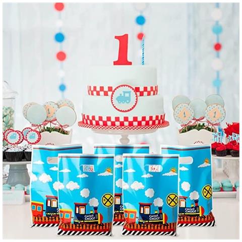 Borsa Regalo Impermeabile Con Motivo Treno - Confezione Da 50 Pezzi Festivi - Foto 2