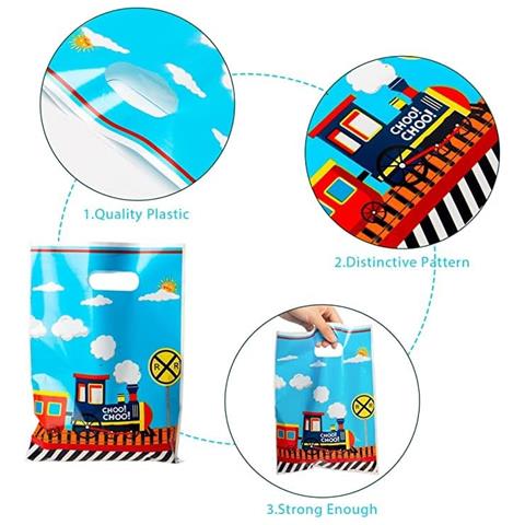 Borsa Regalo Impermeabile Con Motivo Treno - Confezione Da 50 Pezzi Festivi - Foto 4