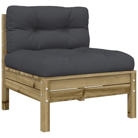 Lusso Casadino - Divano Giardino Senza Braccioli Cuscini Legno Pino Impregnato - Foto 1