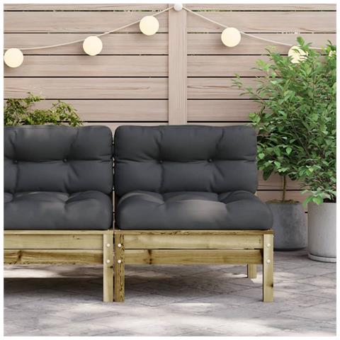 Lusso Casadino - Divano Giardino Senza Braccioli Cuscini Legno Pino Impregnato - Foto 2