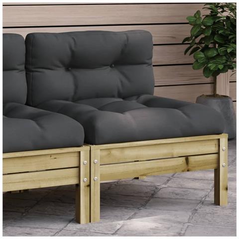 Lusso Casadino - Divano Giardino Senza Braccioli Cuscini Legno Pino Impregnato - Foto 8