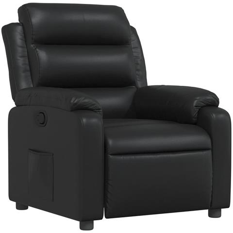 Poltrona Reclinabile Nera In Similpelle - Foto 1