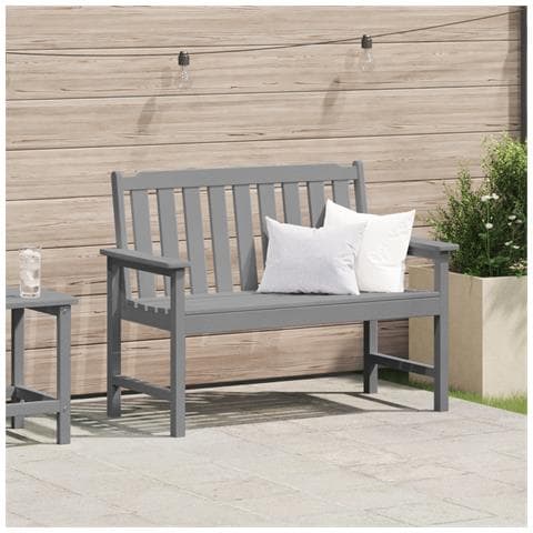 Panchina da giardino Grigio chiaro 120 cm HDPE - Foto 2