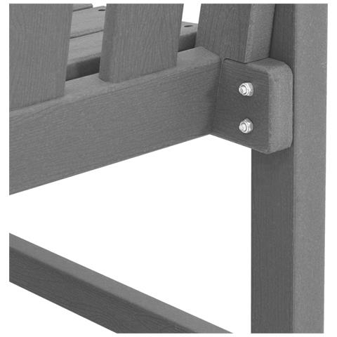 Panchina da giardino Grigio chiaro 120 cm HDPE - Foto 9