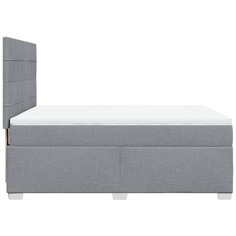 Giroletto a Molle con Materasso Grigio Chiaro 160x200cm Tessuto - Foto 9