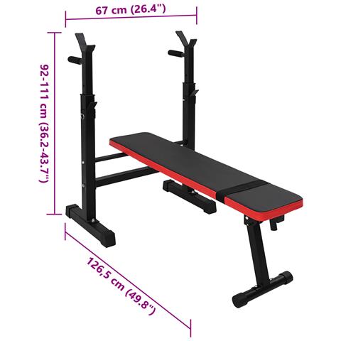 Panca per pesi regolabile con stazione per dip Nera in Acciaio - Foto 9