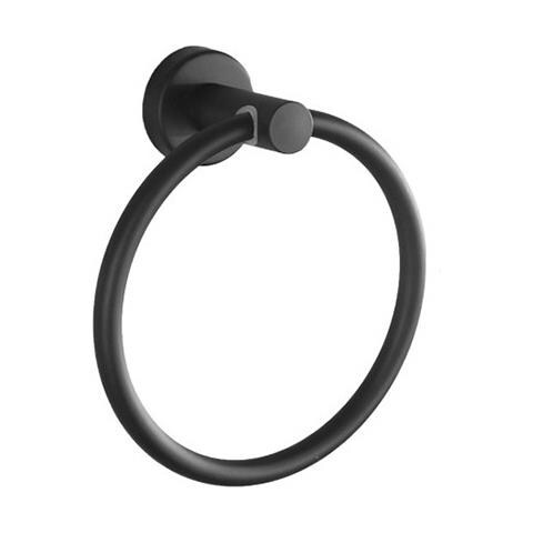 Portasciugamani Ovale Da Bagno Senza Chiodi, Modello Rotondo, Acciaio Inox Black - Foto 1