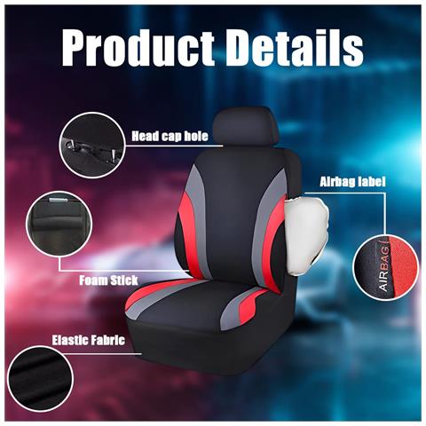 Coprisedili Auto 9 Pezzi Universali Rossi - Foto 5