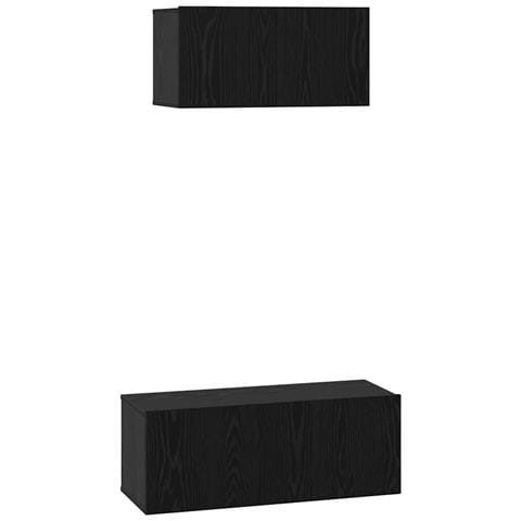 Set mobile TV 2 pcs Rovere nero 80 x 30 x 30 cm - Foto 1