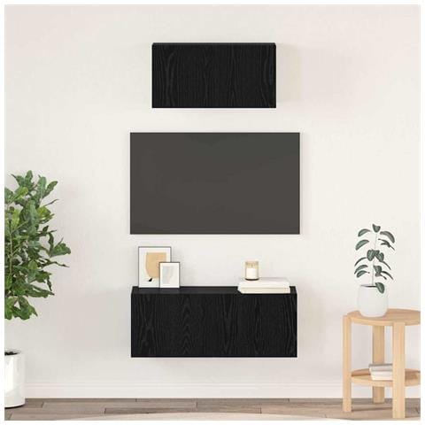 Set mobile TV 2 pcs Rovere nero 80 x 30 x 30 cm - Foto 2