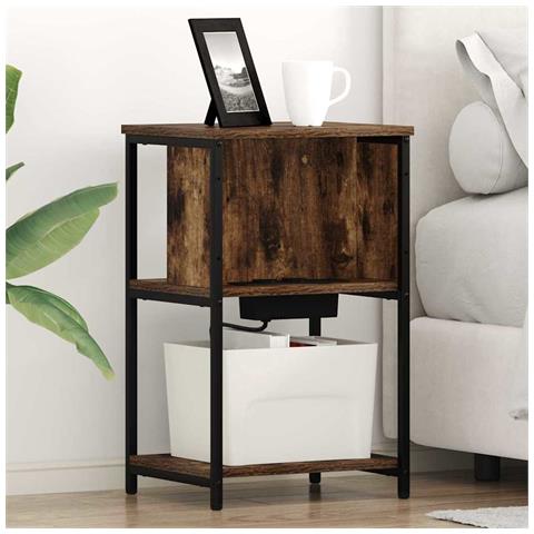 Armadio da Notte 2 pcs Rovere fumo 38 x 31 x 61 cm - Foto 2