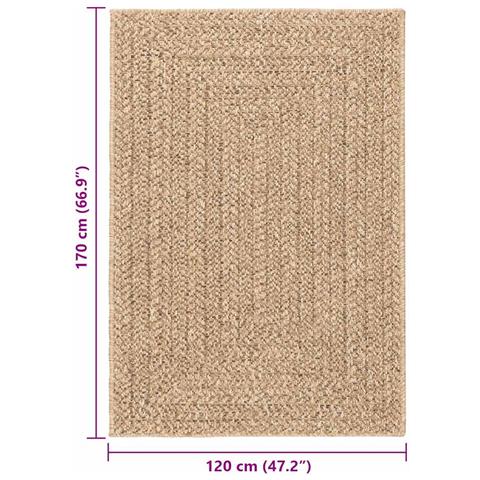 Tappeto ZIZUR Beige 100x200 cm Aspetto Iuta Interni ed Esterni - Foto 9