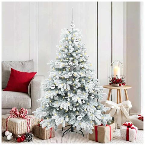 Albero di Natale artificiale con 150 LED Bianco 150 cm PE e PVC - Foto 2