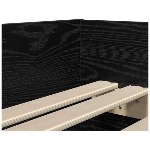 Struttura del letto Rovere Nero 90 x 190 cm Pino massello - Foto 9