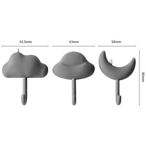 Set Di 3 Ganci Autoadesivi Da Parete - Resistenti, Impermeabili E Facili Da Installare Grey - Foto 1