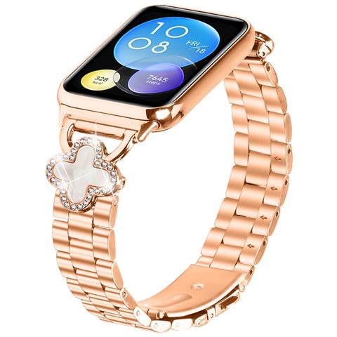 Cinturino In Acciaio Inossidabile A Quadrifoglio Compatibile Con Xiaomi 8 Pro / 9 Pro E Redmi Watch 4/5 - Oro Rosa - Foto 2