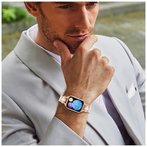 Cinturino In Acciaio Inossidabile A Quadrifoglio Compatibile Con Xiaomi 8 Pro / 9 Pro E Redmi Watch 4/5 - Oro Rosa - Foto 6