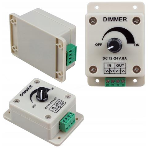 Dimmer Manuale Led 12v 8a 96w - Controllo Precisione Luminosità | Compatibile Con Strisce Led 12v / 24v | Design Compatto, Efficienza Energetica - Foto 1