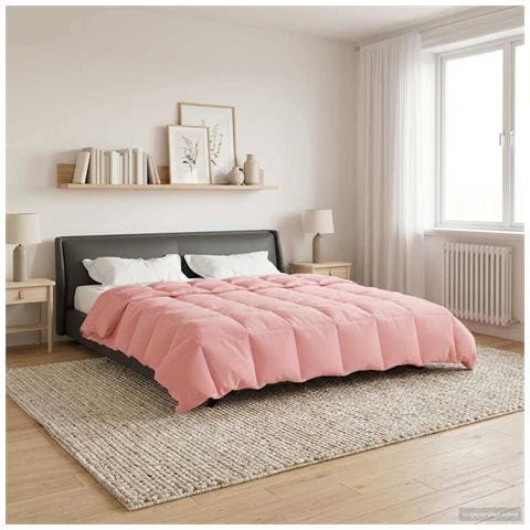 Duvet Invernale Trapuntato Rosa 220 x 240 cm Microfibra - Foto 2
