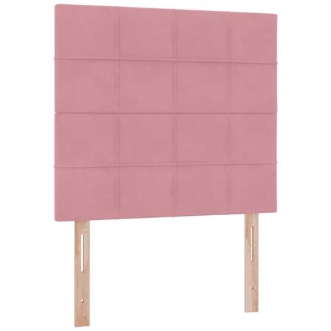 Letto con contenitore e materasso Rosa 90 x 190 cm Velluto - Foto 9