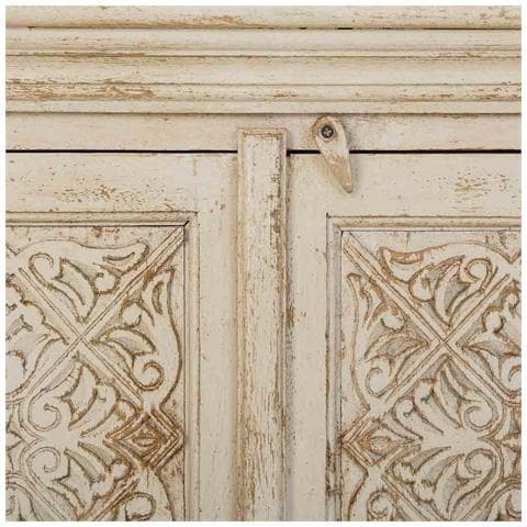 Mobile Da Ingresso In Legno Intagliato Artigianale, 90x40x90h Cm - Foto 8