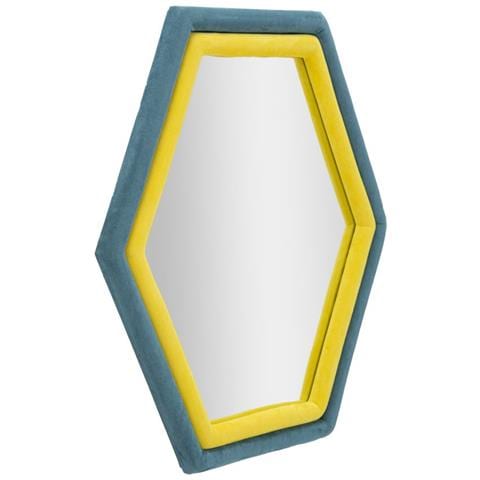 Specchio Con Cornice Esagono-multicolore-mdf-75x4x80 Cm - Foto 2