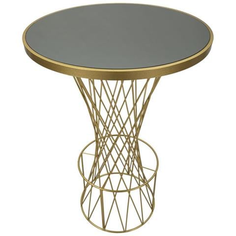 Tavolino Vkh805-oro-metallo-70x70x103 Cm - Foto 2