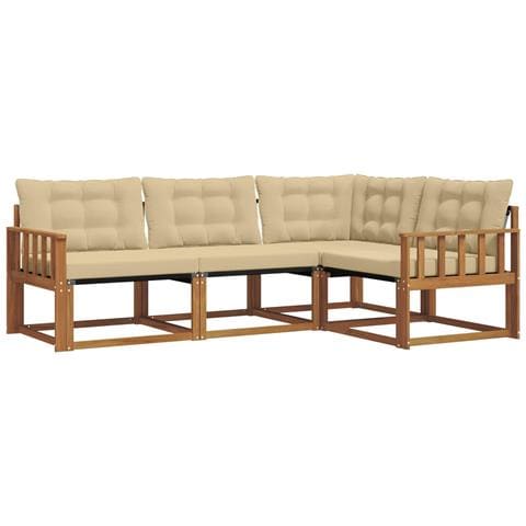 Set di divani con cuscino 4 pcs Naturale e Beige - Foto 1