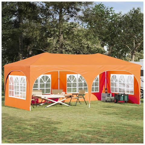 Tenda per feste a pop-up 575 x 288 x 245 cm Arancione - Foto 2