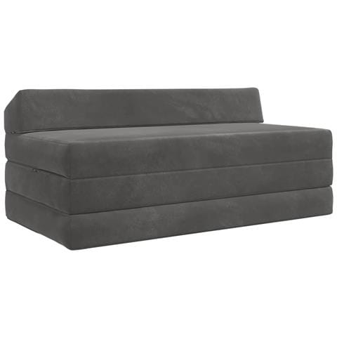 Divano Letto Pieghevole Grigio Scuro 120 x 60 x 49 cm Tessuto - Foto 1
