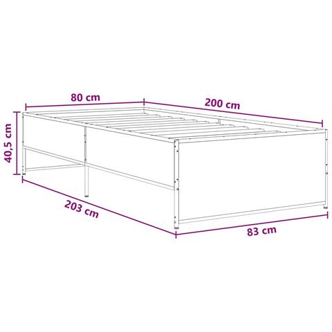 Struttura del letto Legno antico 80 x 200 cm - Foto 6