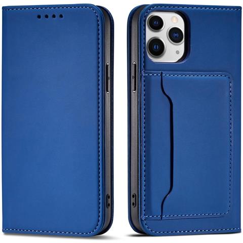 Portafoglio Magnetico Per Carte Iphone 12 Pro Max Custodia Porta Carte Blu - Foto 1