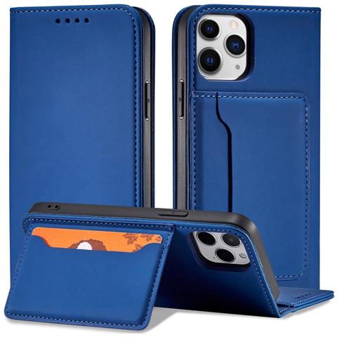 Portafoglio Magnetico Per Carte Iphone 12 Pro Max Custodia Porta Carte Blu - Foto 2